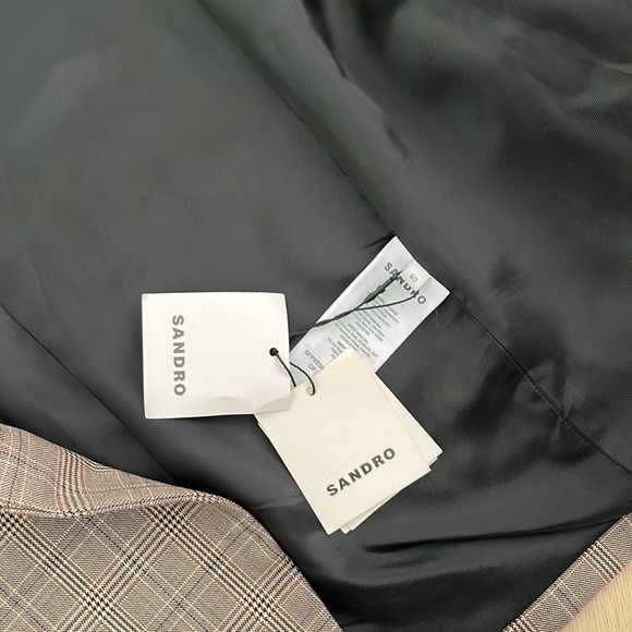 SANDRO | (size 40) Jada Windowpane Brown Plaid Check Blazer Jacket - Picture 9 of 10